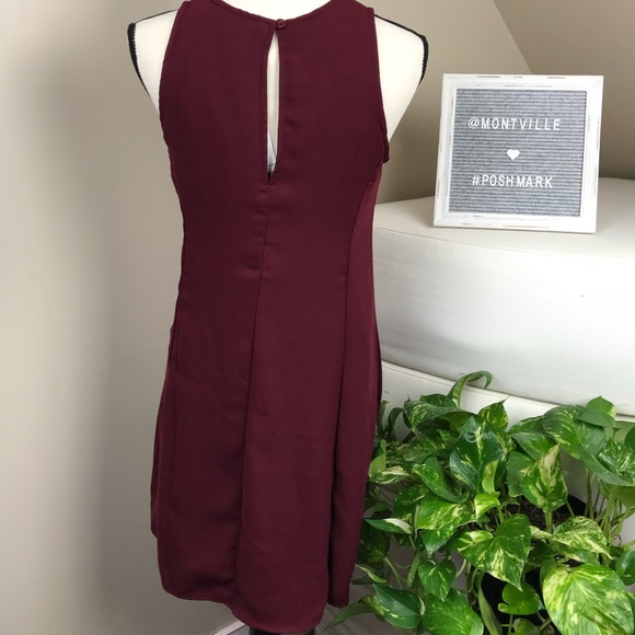 NWT Burgundy Sleeveless Fully Lined Dress Size XS - Picture 3 of 5